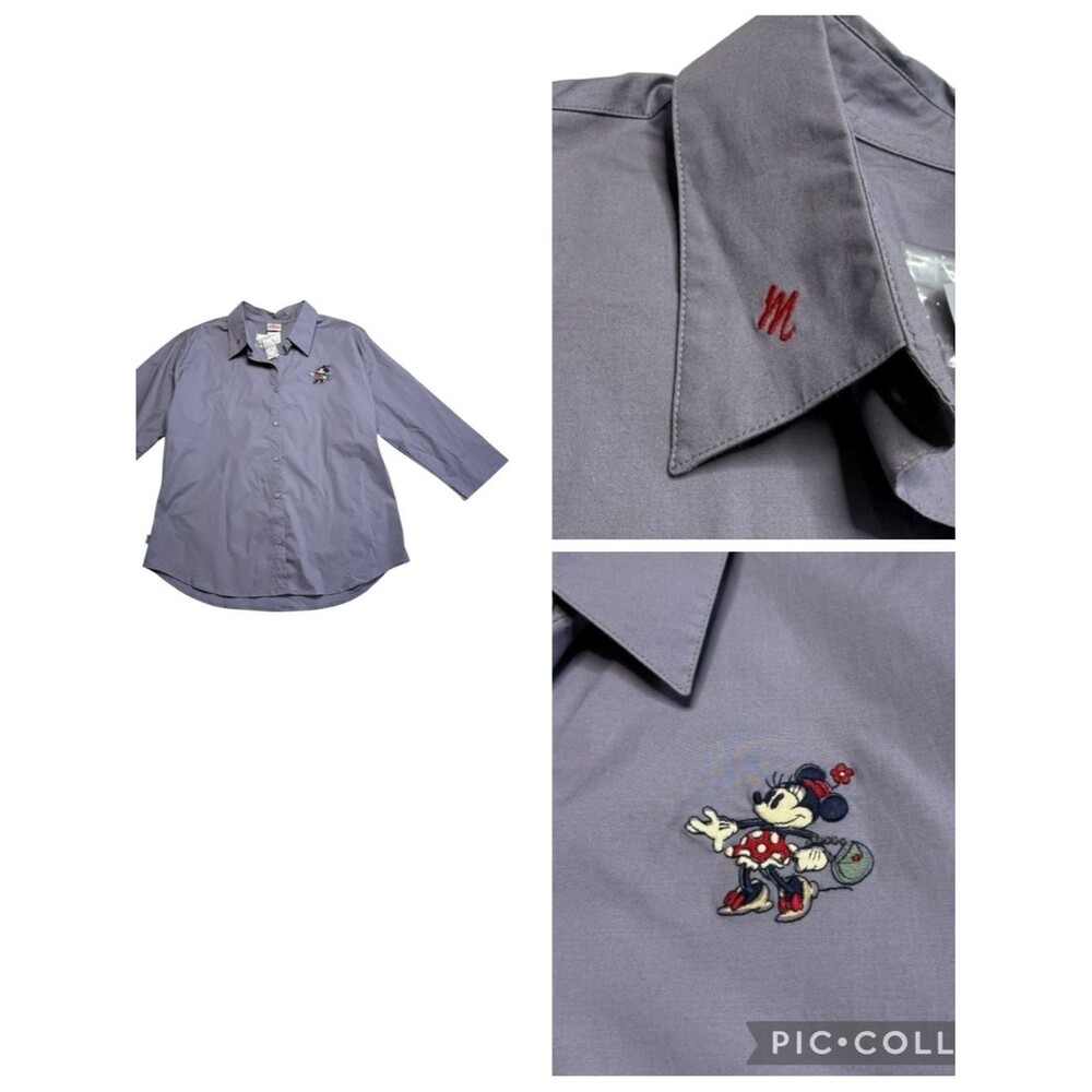 The Disney Store Minnie Mouse Button Down Shirt Disneyland Vacation Women’s XL